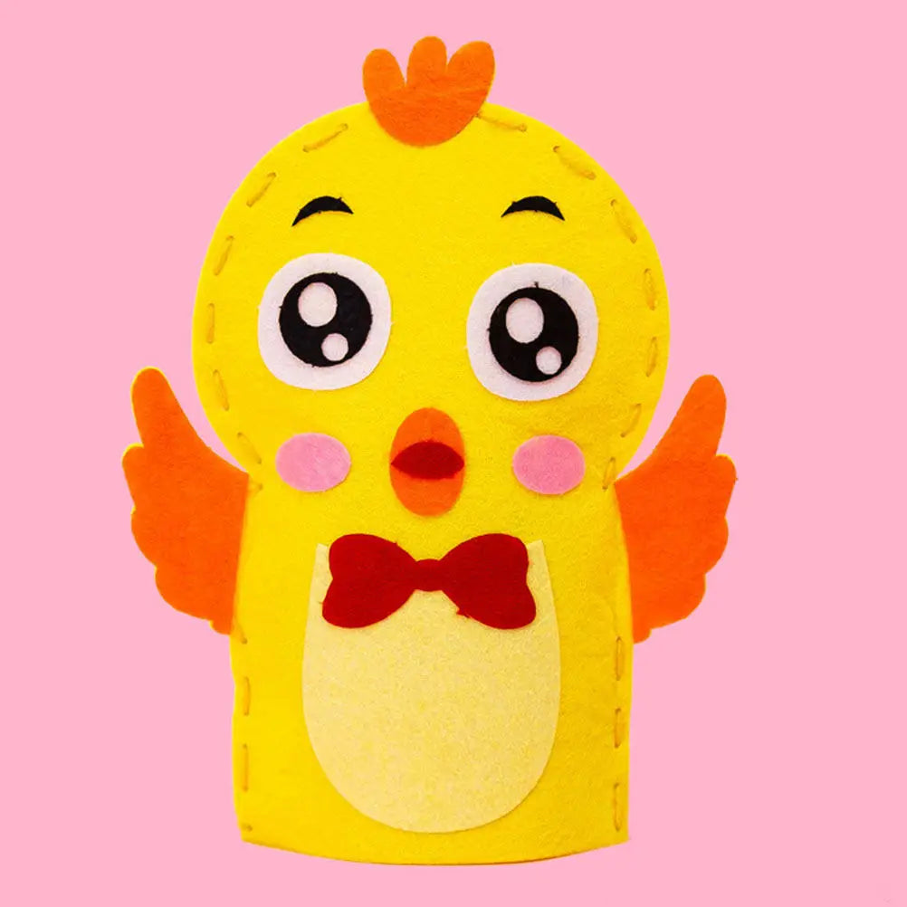 8Pcs Kids Hand Puppet Materials Kit Nonwoven DIY Sewing Craft Cartoon Pattern Early Development Craft Set Kids Education Toys