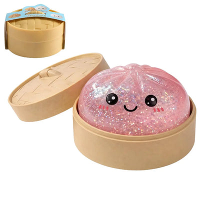 1-12Pcs Glitter Dumpling Glitter Dumpling Squishy with Box Dumplings Sensory Squeeze Toy for Stress Relief Birthday Gift