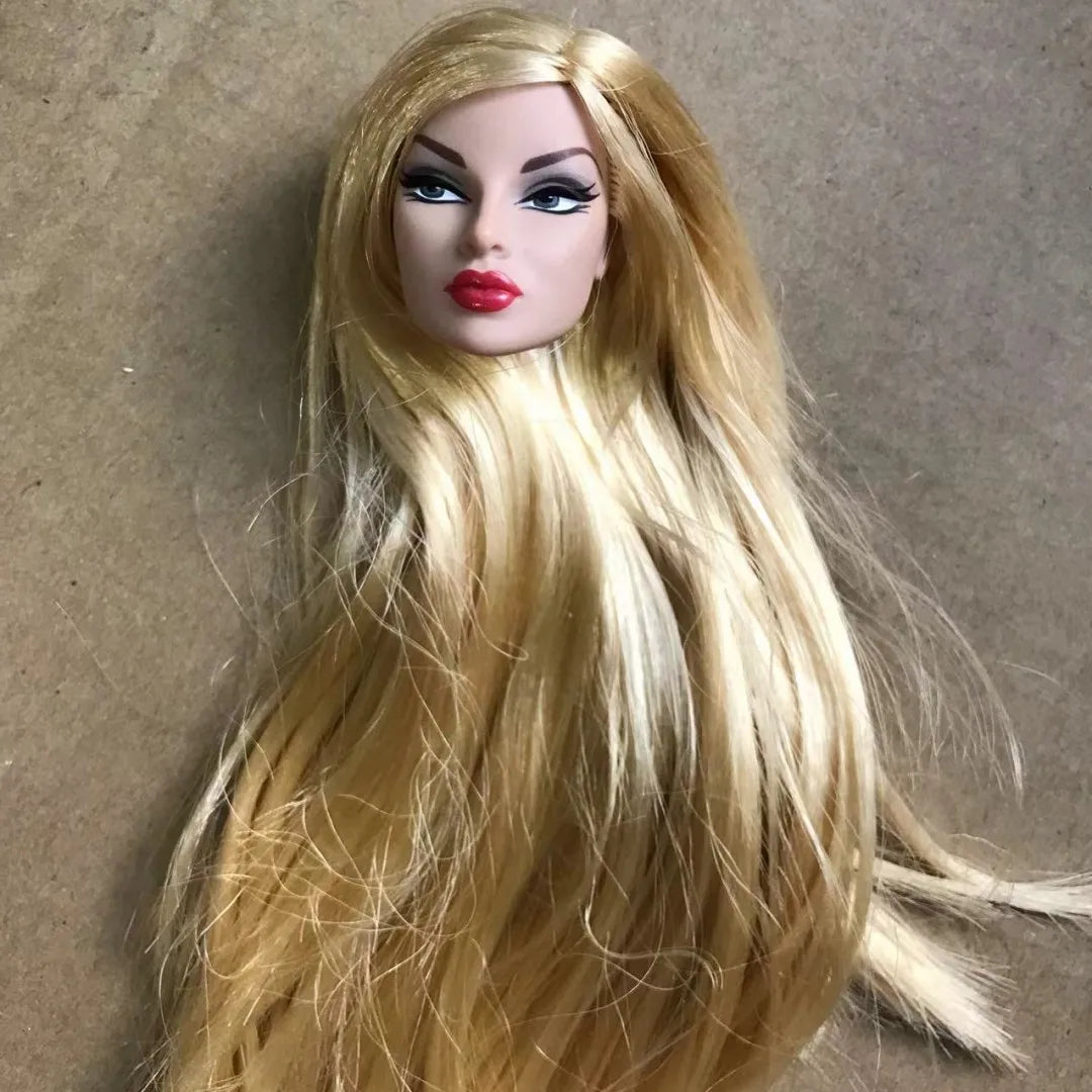FR Rare Face Doll Heads White Brown Beige Skin Doll Figures Collection Doll Accessories Heads