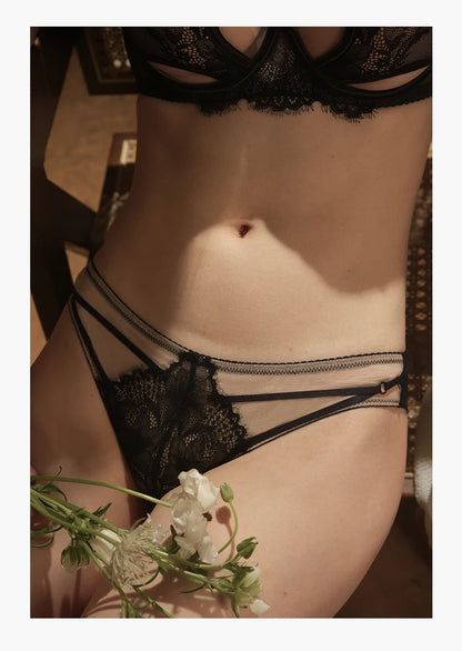 French Inspired Minimizer Bra Plus Size, Anti Sagging Lace Bralette, Sheer Sexy Tuhsy Lingerie Set Wireless Comfort Fall Winter