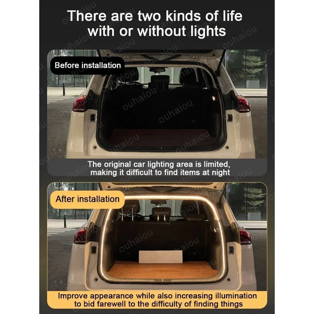 For Toyota Voxy 70 80 90 series trunk light modification light Atmosphere lights White warm white Rear Trunk LED Light Bar