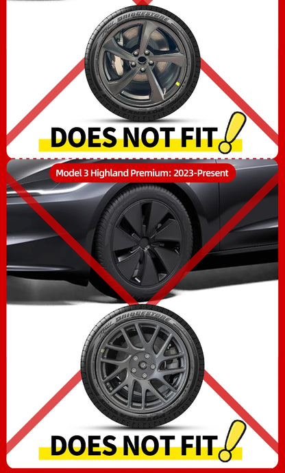 4PCS for Tesla 2026 Model 3 Standard 18 Hub Caps, Full Rim Covers Replacement Wheel Cover Accessories for Standard Edition