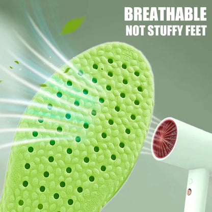 Breathable Deodorant Sports Insoles Inserts Shock Absorption Cushioning Shoe Pads Insoles Soft Comfortable Foot Care Accessories