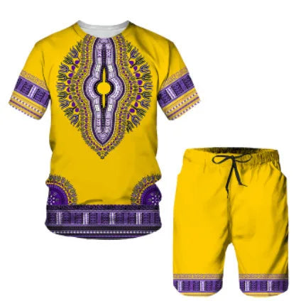 Thai Shirt African Drum Performance Clothes Men's Ethnic Fashion Thin Polyester Casual Wear for Drumming Events