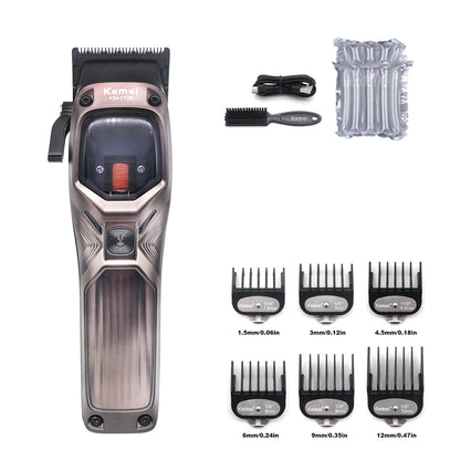 KEMEI KM-1726 Professional Hair Clipper for Men with DLC Blade 10000RPM Magnetic Vector Motor Men's Haircut Machine Barber Shop