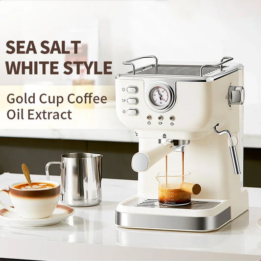220V Italian Espresso Coffee Machine Stainless Steel Coffee Maker Semi-automatic Commercial Milk Frother Espresso Machine Office