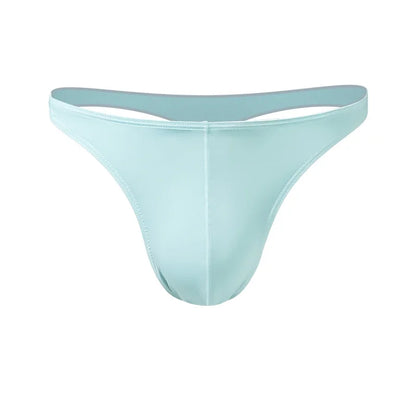 5PCS Men's low waist solid color U convex stretch tight T underwear ice silk slip hip Thong breathable T pants