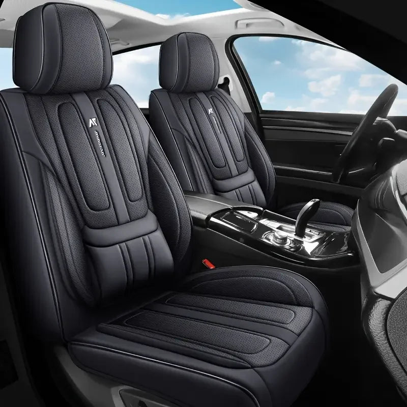 Universal 5-Seat Car Seat Cover 360° Full Coverage with Integrated Waist Support And Side Pockets for Most Vehicle Interior
