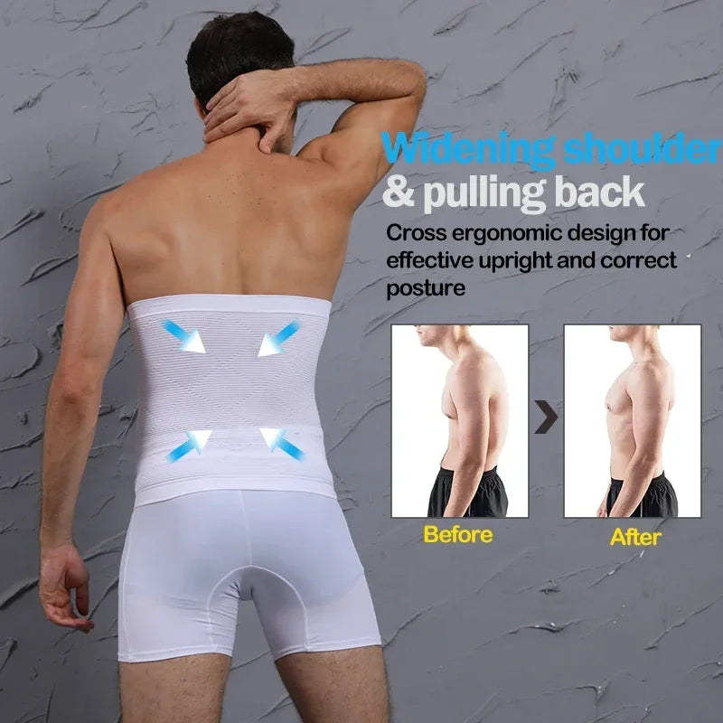 1/2 PCS Men Body Shaper Slimming Waist Cinchers Trainer Belt Tummy Control Shaping Stomach Band Abdomen Compression Shapewear