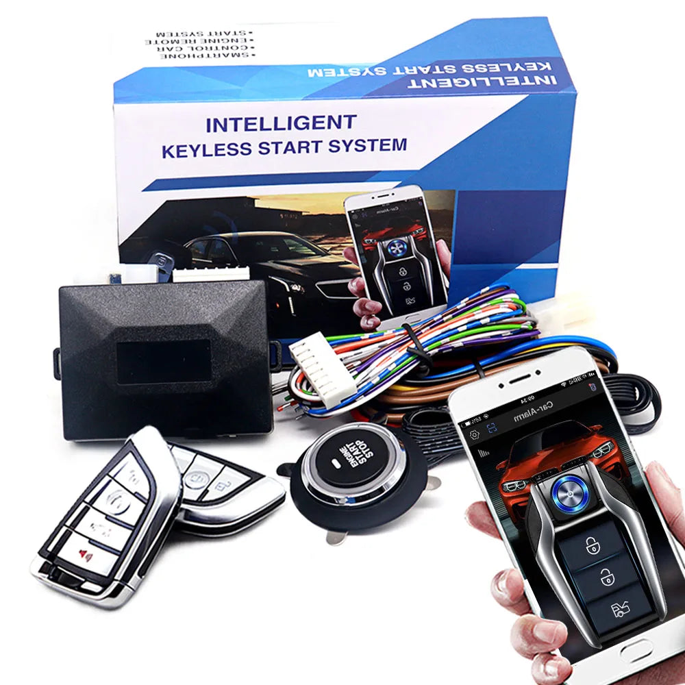 auto universal central locking anti-theft car immobilizer Car alarm central lock Start stop remote start button for cars starter