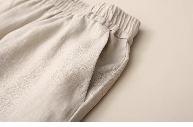 Fashionable Retro Linen Top And Pants Set for Women High End Cotton Linen Ensemble Summer 2026 Elegant Two Piece Suit