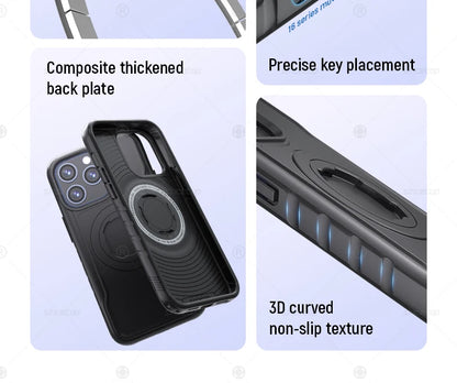 Quad-style Motocycle/Bike Magnetic Shockproof Case For iPhone 17 16 15 14 ProMax Charging Protective Cover with Lock-in Design