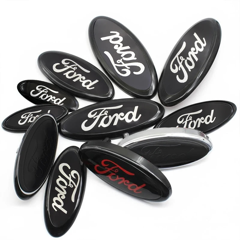 Car Logo Badge Front Rear Grille Hood Bonnet Trunk Emblem Stickers For Ford Focus Mondeo Edge Ecosport Ranger Fiesta Fusion Kuga