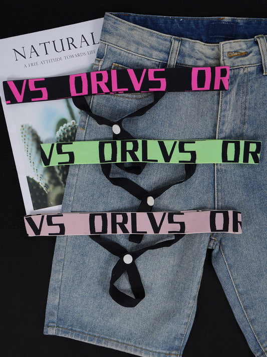 3 PCS Men's ORLVS Letter Waistband Sexy Jockstraps Multicolor Removable Snap Crotch Underwear