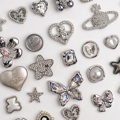 New Random 10PCS/20pcs/30pcs Removable Metal Shoes Charms Elegant Noble Style Novelty Accessory Perfect Holidays Xmas Gifts