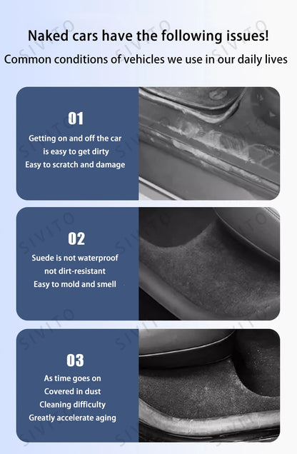 For Tesla Model YL Launch 2026 TPE Front Rear Door Sill Protector Threshold Strip Anti-kick Guard Panel Interior Decoration Set