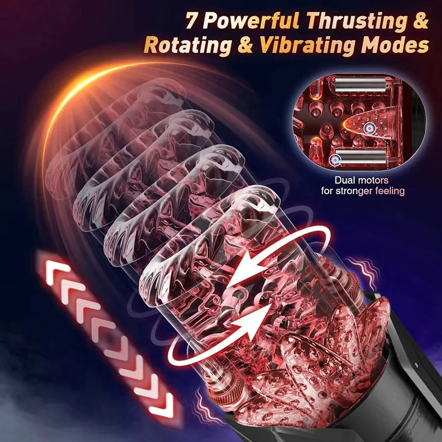 Automatic Male Masturbator Penis Pump Sucking Vibrating Thrusting Rotating 100% Waterproof Blowjob Adult Sex Toy Stroker For Men