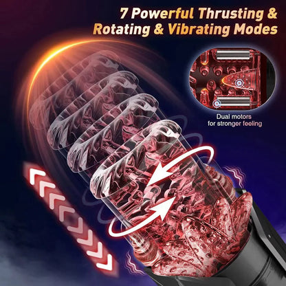 Automatic Male Masturbator Penis Pump Sucking Vibrating Thrusting Rotating 100% Waterproof Blowjob Adult Sex Toy Stroker For Men