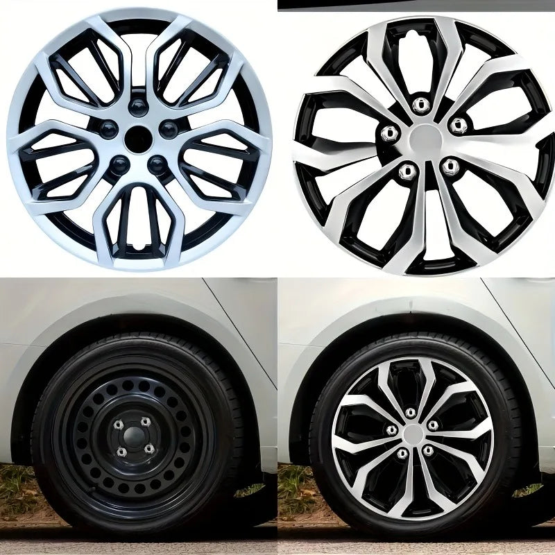 4PCS R14 Inch  Car Wheel Cover  Car Tire Accessory Hubcap Hubcap Universal Auto Replacement Hub Caps Iron Steel Wheel Rim Cover