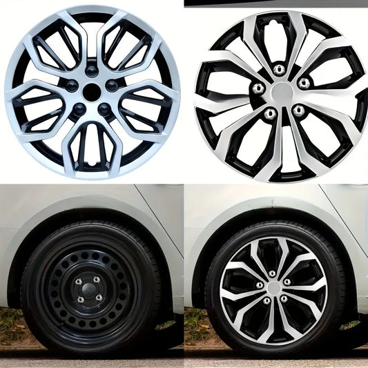 4PCS R14 Inch  Car Wheel Cover  Car Tire Accessory Hubcap Hubcap Universal Auto Replacement Hub Caps Iron Steel Wheel Rim Cover