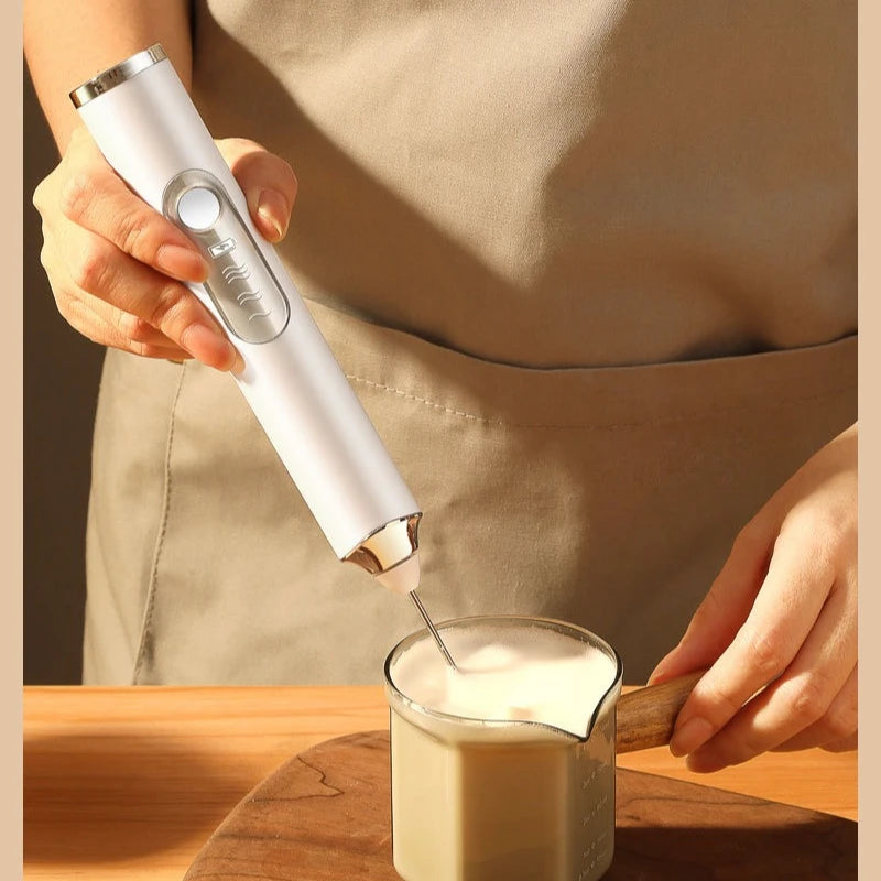 Electric Milk Frother Handheld Whisks Mini Wireless USB Rechargeable Powerful Convenience Coffee Milk Whipping Kitchen