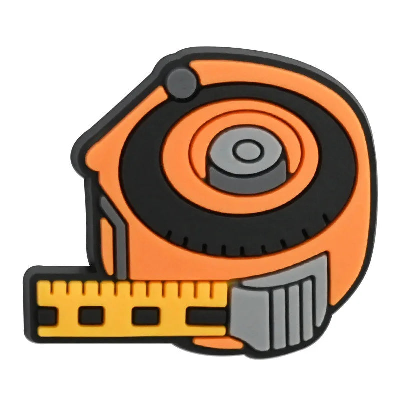 1-20pcs Tool Box Safety Helmet Tape Measure PVC Sandal Shoe Charms Buckle Clog Fit Wristbands Backpack Decorations Kid Gift
