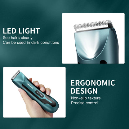 KENSEN S10 Electric Body Hair Trimmer for Men Women Balls Shaver Hair Removal Bikini Trimmer Groin Groomer Clipper Beard Razor