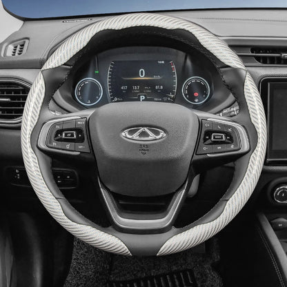 Suitable for Chery Carbon Fiber Texture Steering Wheel Cover with Segmented Quick-Release Design, Durable, for Models Such as Tiggo 2 3 4 7 8 9 Pro Max Csh Arrizo 6 Cross C5 J6 E5 Omoda 5 Gt Eq7