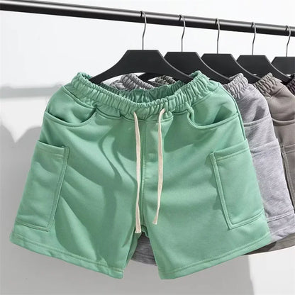 Summer Drawstring Multi-pocket Gym Baggy Shorts Men's Breathable Sports Fitness Y2K Bermudas High Street Casual Short Pants