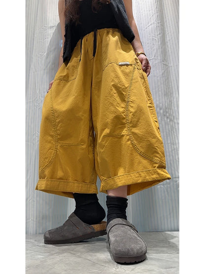 Amax LuluE 2026 Japanese Design Soild Pants Females Summer Fashion Loose Elegant Harem Trousers Womens Vintage Leisure Clothes
