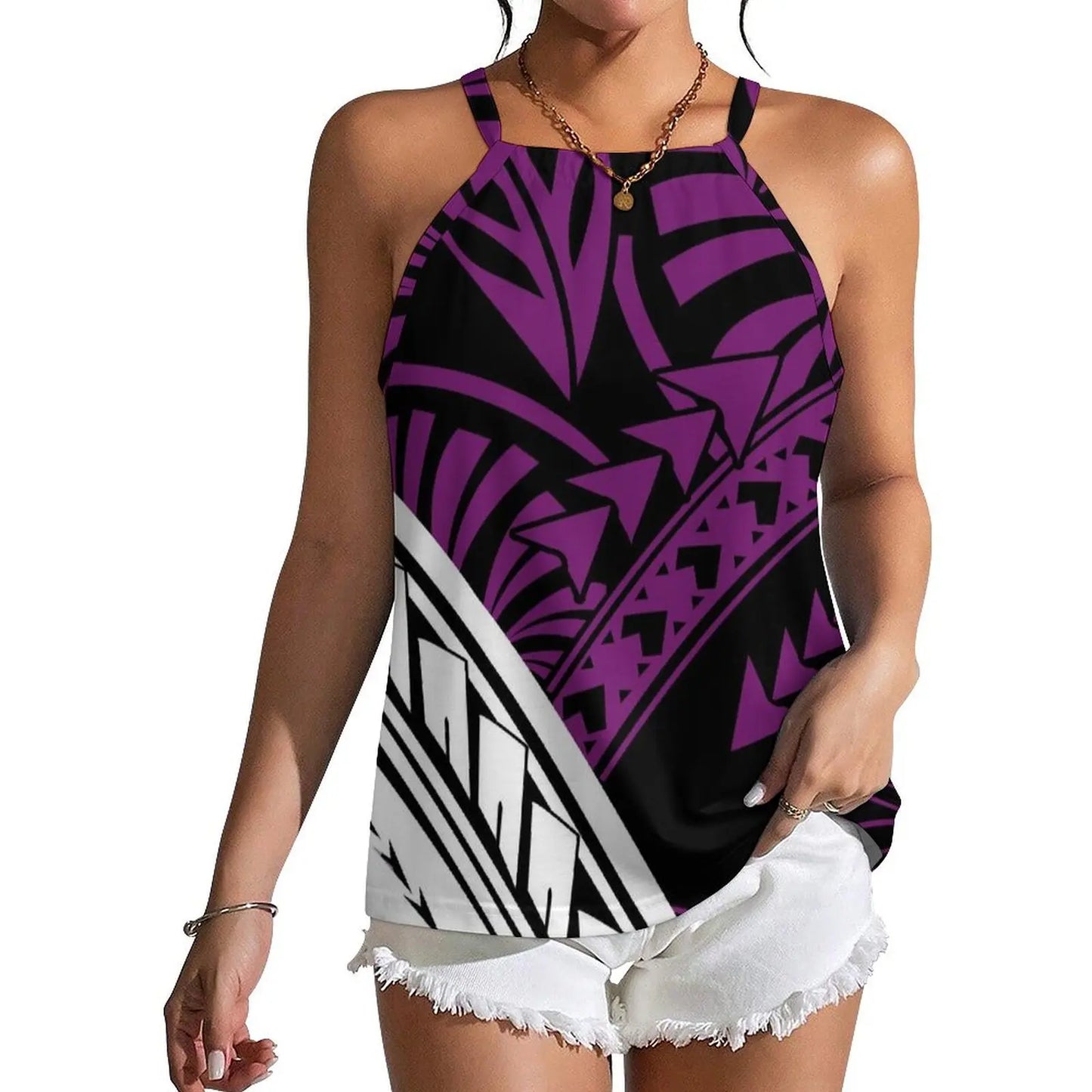 Polynesian Tribal Fashion Women New Design Retro Print Custom Sexy Sleeveless Strappy Vest New Not Pick People