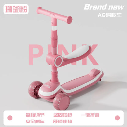 3-in-1 children's scooter with a wider thicker deck safety suitable for both boys and girls helping to develop children balance