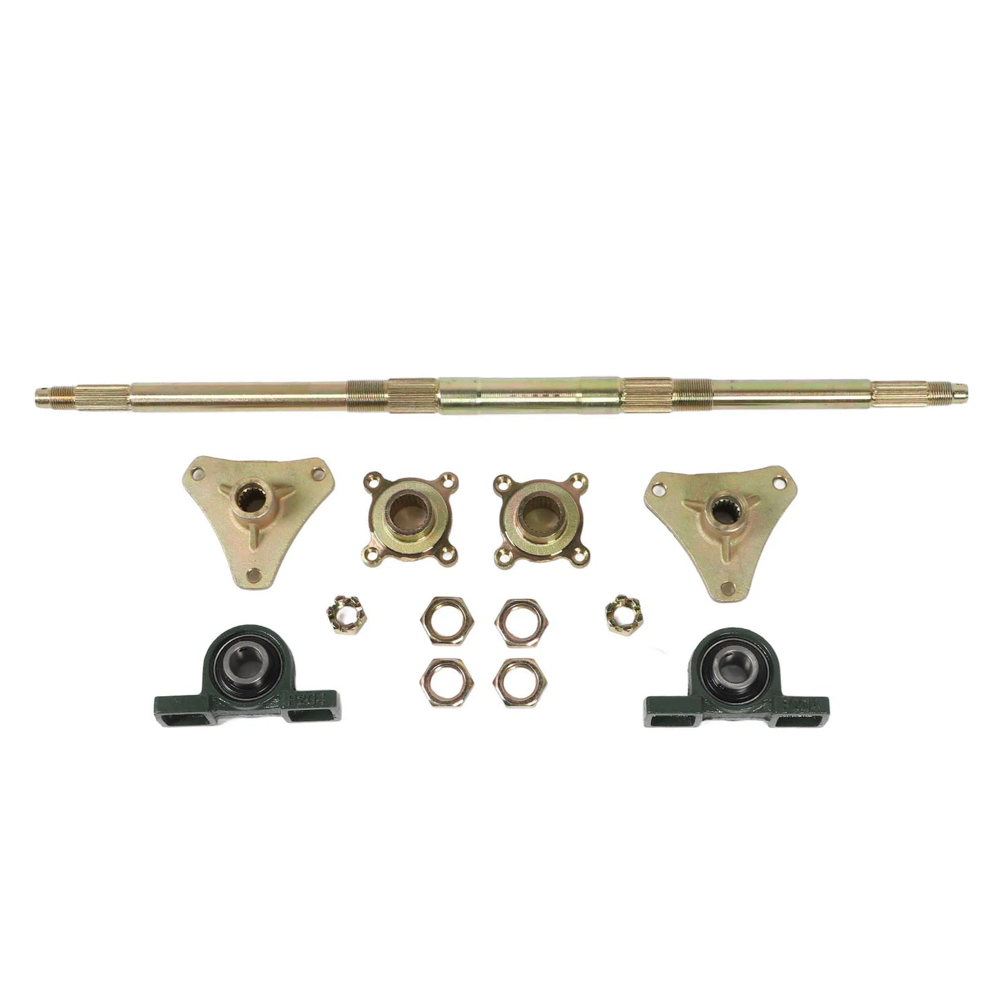 24inch Rear Axle Shaft Kit Metal Anti Impact Hubs Fixing Mounts Flanges Set for 50‑150CC ATVs Quads Drift Trikes