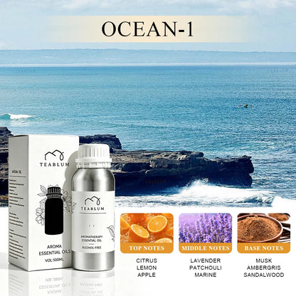 TEABLUM 500ML Aromatic Hotel Essential Oil Hotels Home Air Freshener Pure Plant Essential Oil Alcohol Free for Electric Diffuser
