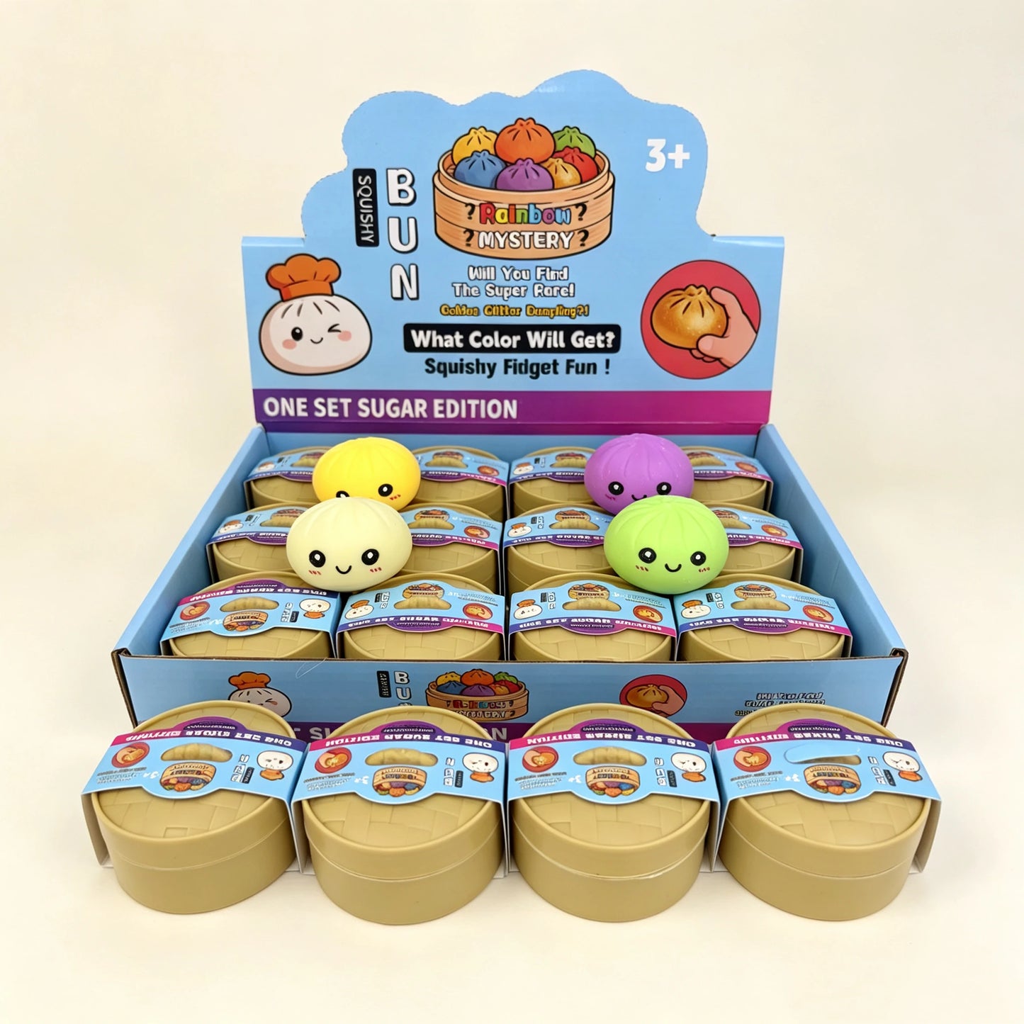 Hot Sale Blind Box Colorful Simulated Dumpling Squishy with Box Dumplings Sensory Squeeze Toy for Stress Relief