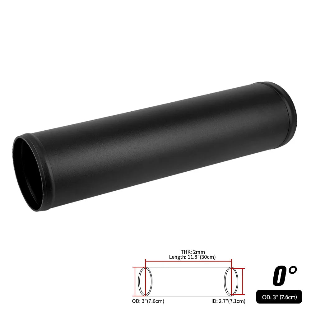 0/45/90 Degrees Type Aluminum Tube Universal 51 63 76mm 2 2.5 3inch Cold Air Intake Pipe Racing Car Turbo High Flow Silver Balck