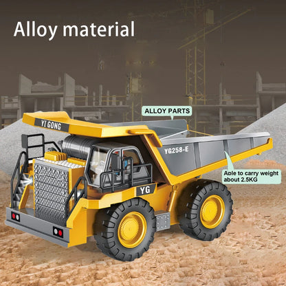 RC Car Children Toy Remote Control Car Toy Boy Excavator Dump Truck Bulldozer Electric Grab Pushdozer Kid Alloy Model Toys Gifts