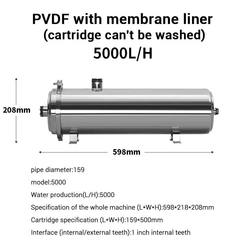 Commercial Ultrafiltration Water Purifier Stainless Steel 8000L Water Filters System 0.01μm Membrane Kitchen Water Purifiers