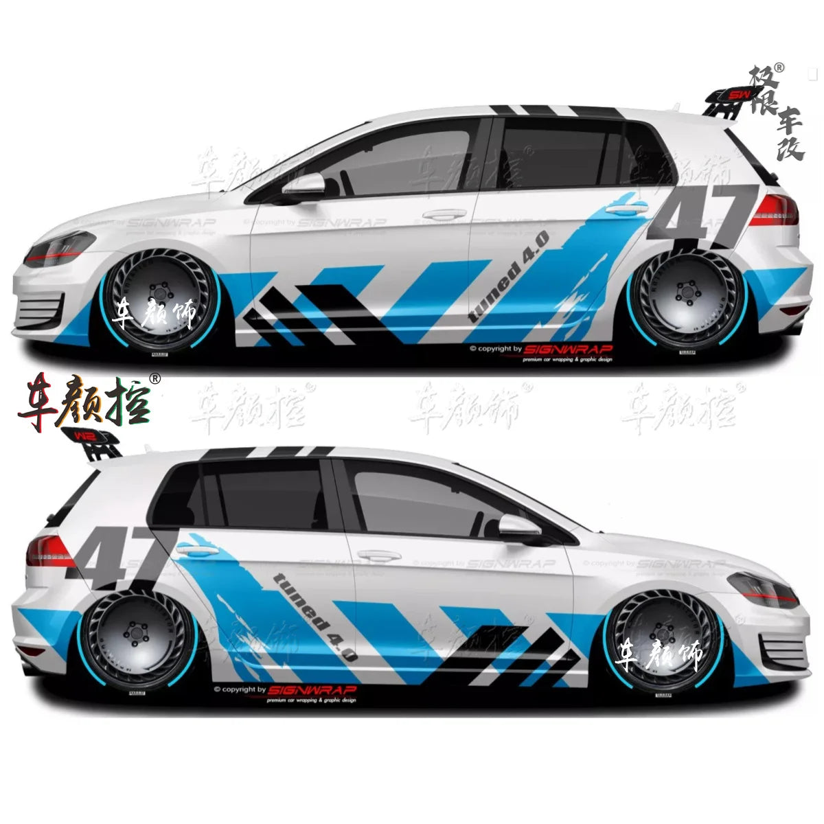 Car stickers For Volkswagen Golf8 MK5 MK6 MK7 GTI POLO customized exterior design sporty fashionable decals Vinyl  Accessories