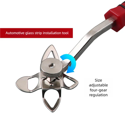 Windshield Locking Strip Install Remover Tool Red Handle Stainless Steel Auto Glass Rubber Seal Disassembly Repair Hand Tool