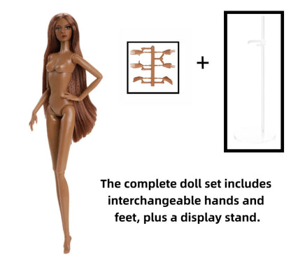 1/6 Scale Supermodel Female Body with 14 Joints Includes Multiple Wig Options And Extra Head for Collectible Figures