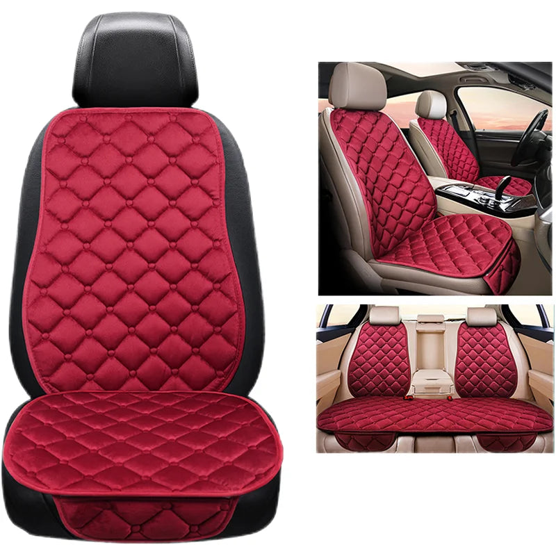 Car Seat Cover Protector Universal Winter Warm Auto Seat Cushion Rear Seat Cushion Protection Covers Back Cushion Three Piece