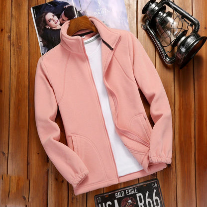 2026 Winter New Women's Zipper Cardigan Sweatershirt Warm Coral Fleece Jacket Ladies Outdoor Running Polar Fleece Coat Clothes