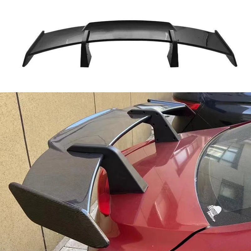 Car Modification Universal Tail Wing Without Punching MP Large Tail Fixed Wing Carbon Grain GT Tail Spoiler Car accessories