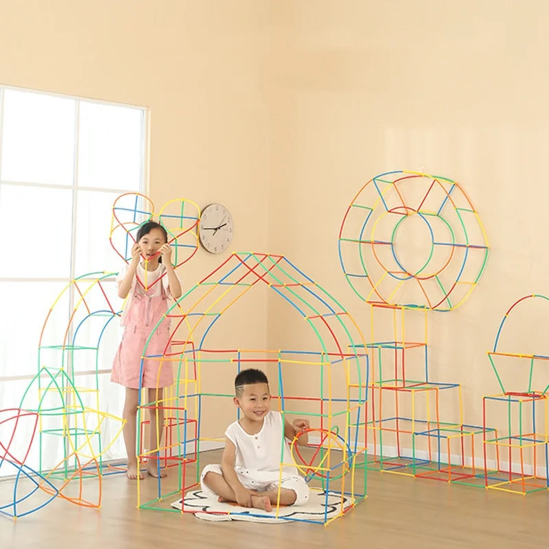 Soft Straw Magic Smart Stick Building Block Construction Puzzle Home School Children'S Toy Construction Puzzle Educational Toys