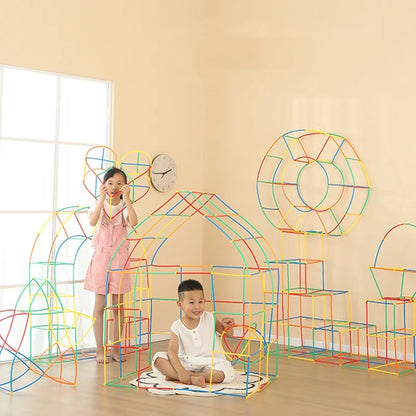 Soft Straw Magic Smart Stick Building Block Construction Puzzle Home School Children'S Toy Construction Puzzle Educational Toys