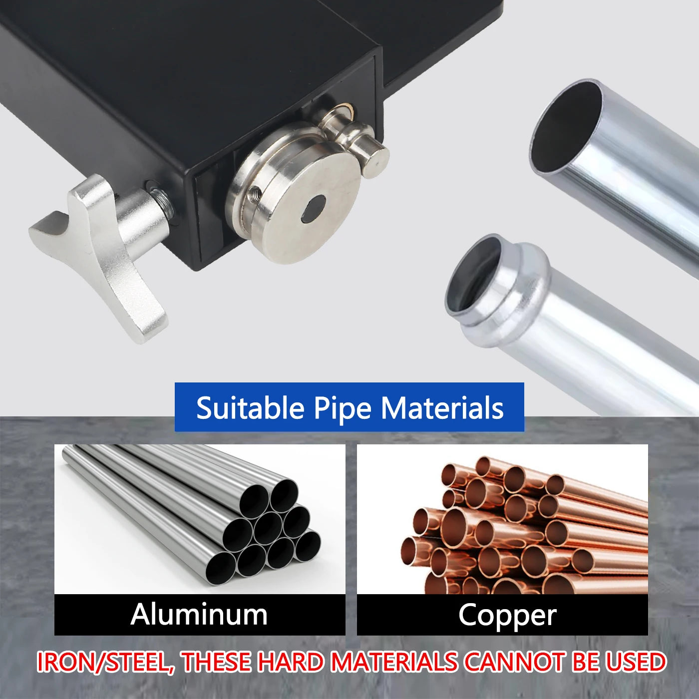 Tubing Beader Tool Manual Bead Roller Intake and Intercooler Piping Crimping Tool Fit 5/8" or Larger ID Tubes Aluminum