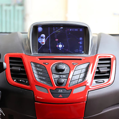 For Ford Fiesta 2009-2013 2011 2012 2013 Center Control CD Player Panel Frame Trim Cover Sticker