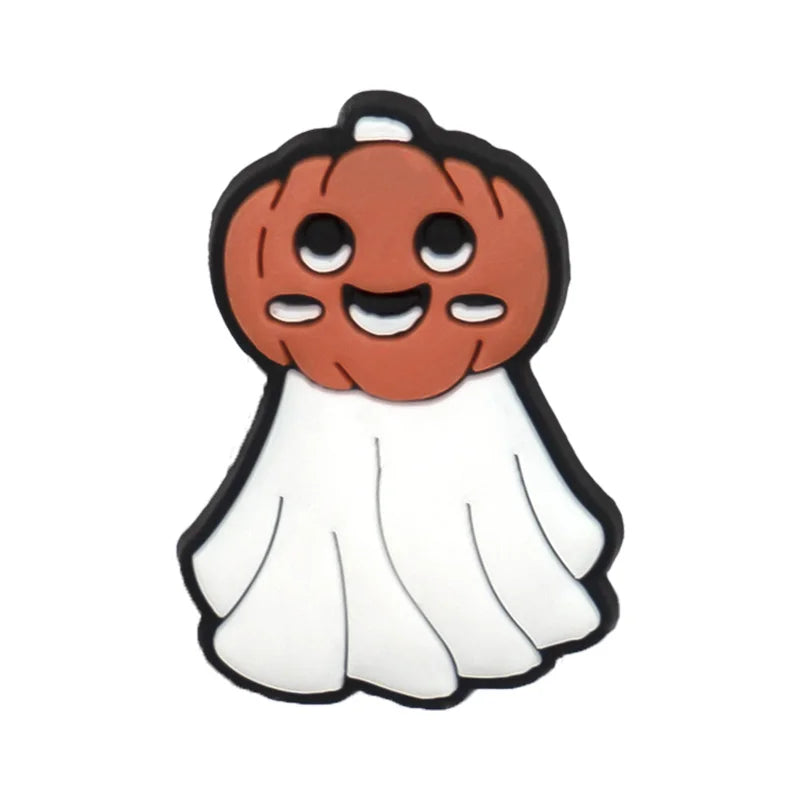 1/40pcs Halloween Shoe Charms Ghost Pumpkin Shoe Decorations Accessories Funny Sandals Pins Gifts for Women Kids Clog Buckles
