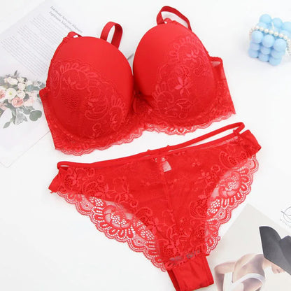 Nouvell Seamless Sexy Lace Bras Set 34/75 36/80 38/85 40/90 42/95 44/100 BCDE Cup Underwear For Women Push Up Lingerie